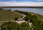 Aerial view of campground at Box Butte State Recreation Area