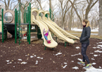 People on playground at Johnson Lake State Recreation Area.