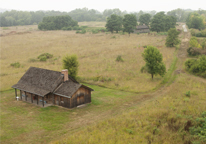 Aerial view of buildings at Fort Atkinson State Historical Park