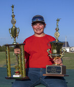 Zach Hennecke with trophies