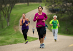 Runners on a park path