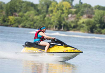 Woman boating on a lake