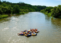 Group of people tubing on the Niobrara River