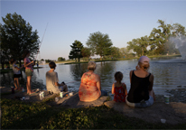 People fishing during a Community Fishing event