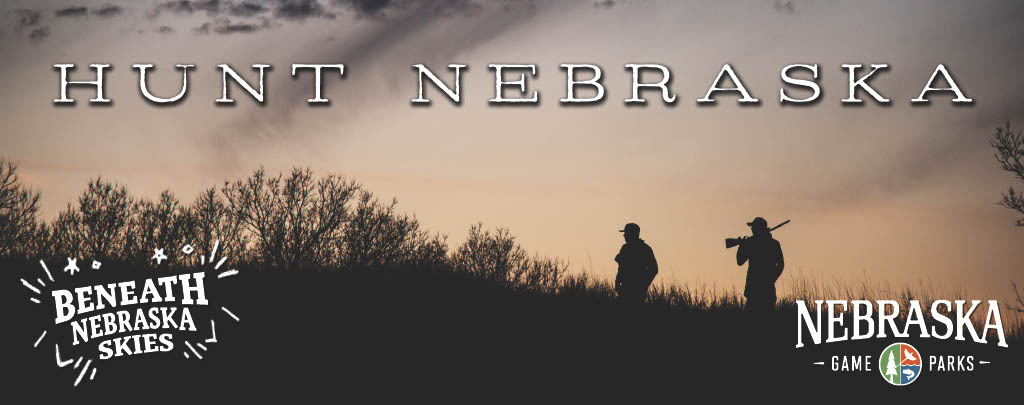 Header with image of people hunting and "Hunt Nebraska" text