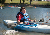 Woman kayaking at the Missouri River Expo