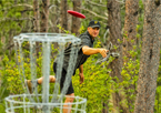 Man playing disc golf at Chadron State Park