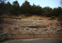 Geologic outcrop at Schramm State Recreation Area