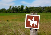 Equestrian trail sign at Nebraska state park