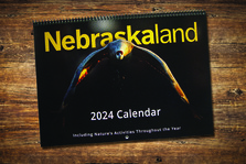 Cover of 2024 Nebraskaland Calendar with bird flying