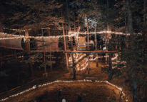 Go Ape treetop course lit up at night