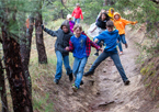 Kids playing on a Nebraska state park trail