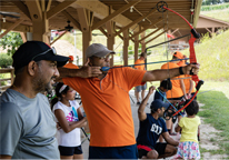 People practicing archery at Platte River State Park