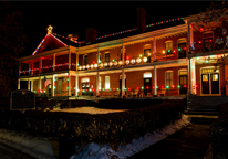 Lighted decorations at Fort Robinson State Park