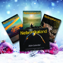 Nebraskaland Magazine cover and calendar on holiday background