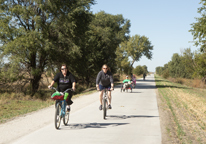 Bikers on the trail at Fort Kearny State Recreation Area