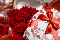 Valentine's chocolates and roses