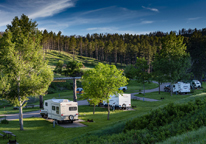 Overhead view of RV campers at Chadron State Park