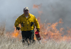 Man helping during a prescribed fire