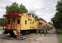 Cabooses refurbished as lodging