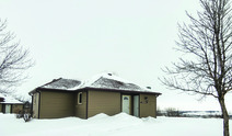 Cabin at Niobrara State Park in winter