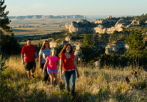 Family hiking at Wildcat Hills State Recreation Area