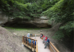 Visitors on the new boardwalk at Indian Cave State Park