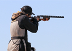 A competitor takes aim at the Cornhusker Trap Shoot