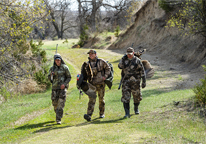 Group of spring turkey hunters in the field