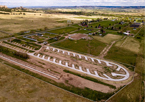 Aerial view of the new sites and horse pens at Fort Robinson State Park