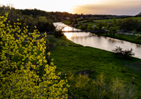 A scenic view of the Niobrara river at sunset from Smith Falls State Park