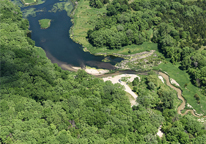 Aerial view of Grove Lake Wildlife Management Area