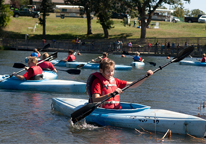 People kayaking at the Missouri River Expo