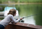 Girl fishing at a Nebraska state park