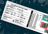 Hunting permits on a holiday background