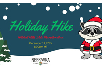 Graphic for the event showing a raccoon and snowy scene