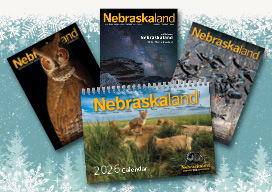 Spread of Nebraskaland Magazine covers plus calendar