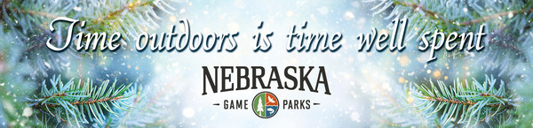 Header with holiday background with text: "Time outdoors is time well spent"