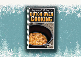 Dutch oven cookbook on holiday background