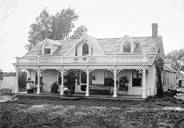 A old photo of the original mansion built at Arbor Lodge State Historical Park by the Morton family.
