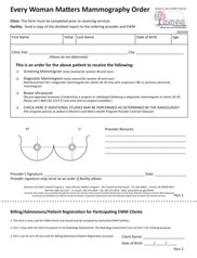 Mammography Reporting Form