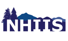 NH Immunization Information System Logo: Blue Mountains with white letters: NHIIS