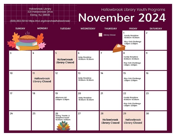 Hollowbrook calendar