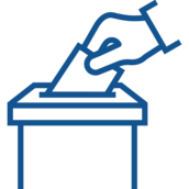 Hand dropping ballot into ballot box