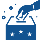 Hand dropping ballot into ballot box