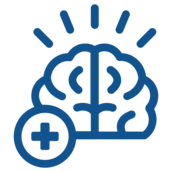 Brain with health symbol