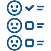 Happy, neutral, and sad faces next to check boxes