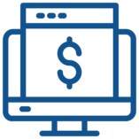 Computer screen with dollar sign