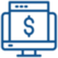 Computer screen with dollar sign