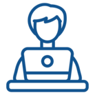 Person working on a laptop